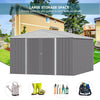 Grey Outdoor Lockable Garden Shed Storage Room Locking Door Sheds 10x12ft UK