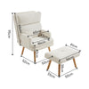 Recliner Armchair w/ Footstool Lambswool Upholstered Accent Chair Living Bedroom