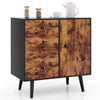 Industrial Storage Cabinet Floor Standing Wooden Sideboard Accent Side Cabinet