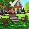 Rattan Sofa Table Chair Garden Furniture Outdoor Patio set 4 Piece brown