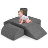 6-Piece Baby Climbing Blocks Kids Indoor Soft Play Structure-Grey