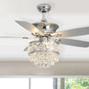 52"Crystal Ceiling Fan Chandelier LED Lights 5 Blades 3 Speed w/Remote Control