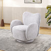 Leisure Large Swivel Chair Wing Back Chenille Fabric Upholstered Accent Armchair