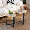 Modern Nesting Coffee Table Set Of 2 For Living Room, Wooden Coffee Table End