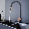 Kitchen Sink Mixer Taps Pull Down Sprayer Mono Single Level 360° Swivel Faucet