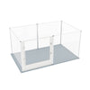 6 Panels Acrylic Dog Playpen Fence Deep Pet Whelping Box Lockable Enclosure Bed