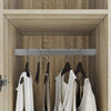 Oak 2 Door 2 Drawer Wardrobe with Hanging Rail Wooden Clothes Storage Cupboard