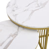 Nest of Tables Set of 2 Round Coffee Table White Side End Table for Living Room