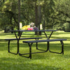 3 Piece Picnic Table Bench Set Outdoor Camping Picnic Tables Black