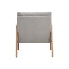 Vintage Upholstered Fabric Armchair with Button Lounge Chair Solid Wooden Frame