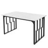 Dining Table Rectangular Marble Effects Tabletop Kitchen Table with Metal Legs