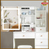 Dressing Table Makeup Desk Vanity Set w/ LED Lights Mirror + Stool + Drawers New