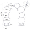 2Pcs Half Moon Metal Frame Wedding Arch Backdrop Stand Flower Display Prop 189cm