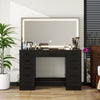 Dressing Table and Stool set 11 Drawer Makeup Table with Glass Top Vanity Desk