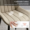 Pair of Dining Chair Faux Leather Metal Legs Cream Chair Modern Dining Room New