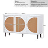 Buffet Storage Cabinet with Rattan Decorating Living Room Wood Kitchen Sideboard