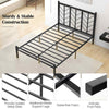 Double Size Heavy-Duty Metal Frame Modern Bed Frame w/Under-bed Storage