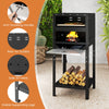 12�� Outdoor Pizza Oven Freestanding Wood-Fired Pizza Stove-Black