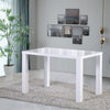 Wood White High Gloss Dining Table Dining Room Rectangular 4-6 Seats Kitchen