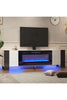 90inch Modern TV Stand Cabinet with 36" Electric Fireplace & LED Light Furniture