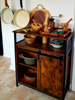 Vintage Industrial Sideboard Rustic Drinks Cabinet with Shelf Side Storage Unit