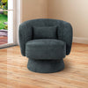 Knitted Velvet Swivel Cuddle Sofa Chair Single Tub Armchair Padded Seat w/Pillow
