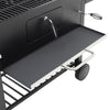 Large BBQ Trolley Two Arm Garden Smoker Charcoal Grill Barbecue Side Shelf Wheel