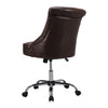 Accent Brown Swivel Office Chair PU Leather Computer Desk Task Chair for Home