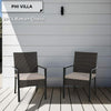 PHI VILLA Garden Furniture Patio Wicker Rattan Chairs with Cushion for Yard