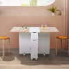 Drop Leaf Table Folding Kitchen Desk Extendable Dining Table Storage SpaceSaving