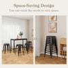 61CM Bar Stools Set of 4 Stackable Counter Height Metal Stools w/ Handing Hole