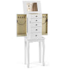 Jewelry Armoire 4-Layer Cabinet Space-Saving Chest with Side Doors-Black