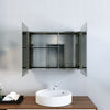 Bathroom Mirror Cabinet with Shelf Storage Double Door Stainless Steel 800×600mm