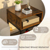 Industrial Nightstand 3-tier Bedside Table End Table w/ Drawer & Open Shelf