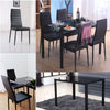 Black Glass Top Table and 4 Chairs Dining Set For Home Kitchen Dining Room Hotel