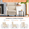 High Back Armchair Traditional Wingback Chair Single Sofa Accent Chair Beige