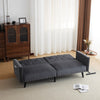 3 Seater Click Clack Sofa Velvet Mid Century Modern Couch with Solid Wooden Legs