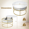 2-Tier Accent Cocktail Table with Hidden Compartment-White