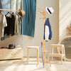 360° Rotating Top Tier Coat Rack Birch Coat Stand Coat Hanger w/12 Hooks Oak