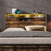Single Bed Frame Industrial Metal Platform Bed with Headboard & Storage Space