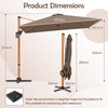 297cm Patio Cantilever Umbrella Square Double-Top Offset Umbrella Coffee