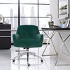 Velvet Upholstered Office Chair Wheeled Adjustable Swivel Computer Desk Armchair