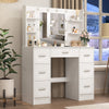 Dressing Table with LED Lights Mirror 7 Drawers Vanity Make up Desk Dresser Set