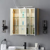 Bathroom Cabinet Mirror Wall Mounted Storage Cupboard Adjustable Shelf Top Light