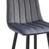 Set of 2 Velvet Bar Stools Chairs High Back Footrest Backrest Metal Legs Pub