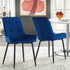 2x High Back Velvet Dining Chairs Modern Design Dining Room Chairs Metal Legs