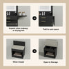 Modern Dressing Vanity Table Set with LED Mirror Stool Side Panel 2 Drawers