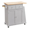 Kitchen Island Rolling Storage Cabinet Trolley Cart Shelves Cupboard &Towel Rack