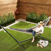 Cotton Hammock with Steel Stand 2 Person Swing Chair Bed Outdoor Garden Camping