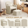 Velvet Barrel Chair with Footrest, Modern Upholstered Accent Chair Reading Chair